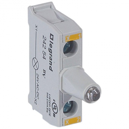 Блок контактов со светодиодом 12-24В для головок под винт желт. Osmoz Leg 024254 1010188