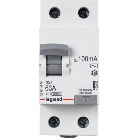 Выключатель дифференциального тока (УЗО) 2п 63А 100мА тип AC RX3 Leg 402030 1199833