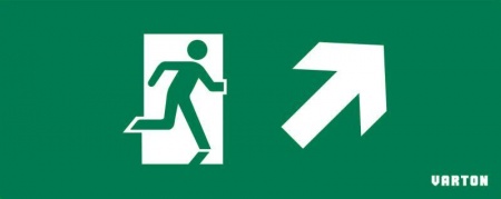 Знак "фигура/стрелка вправо вверх" для аварийного светильника IP20 VARTON V1-R0-70354-21A01-2018 461568