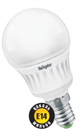 Лампа светодиодная 94 131 NLL-G45-5-230-4K-E14 5Вт шар 4000К белый E14 390лм 170-260В Navigator 94131 209676