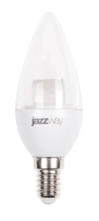Лампа светодиодная PLED-SP CLEAR C37 CL 7Вт свеча 3000К тепл. бел. E14 540лм 230В JazzWay 4897062853097 395299