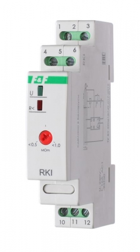 Реле контроля изоляции RKI (для контроля сопротивления изоляции в обмотках электродвигателей монтаж на DIN-рейке 35мм) F&F EА05.003.001 306167