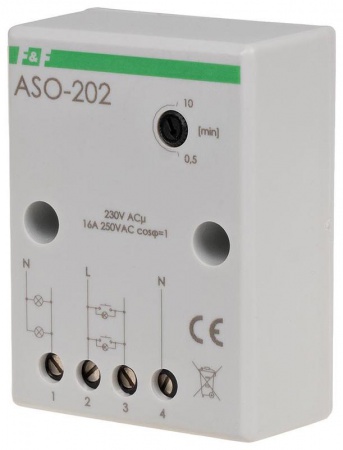 Автомат лестничный ASO-202 (монтаж на плоскость с антиблокировкой 230В 16А 1Z IP20 ) F&F EA01.002.004 320230
