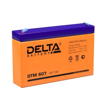 Аккумулятор 6В 7А.ч Delta DTM 607 274240