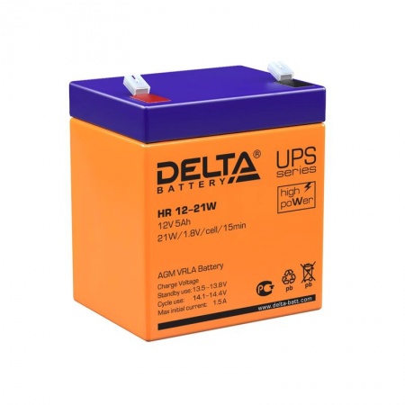 Аккумулятор свинцово-кислотный герметичный 12В 5А.ч. 90х70х101мм 1.8кг Delta HR12-21W 467973