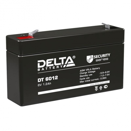 Батарея аккумуляторная 6В 1.2А.ч 97х24х52мм 0.209кг Delta DT6012 469099