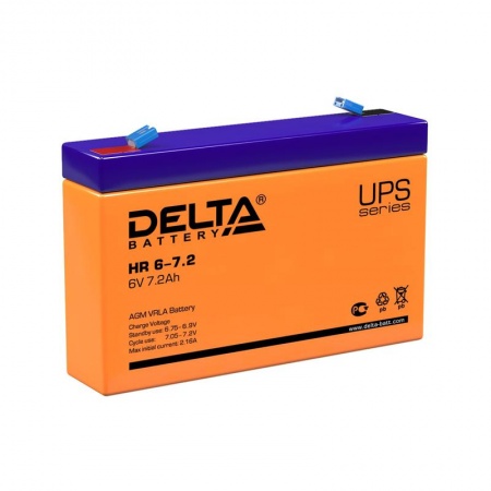 Батарея аккумуляторная 6В 7.2А.ч. Delta HR 6-7.2 396498