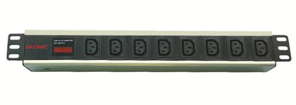 Блок розеток для 19дюймовых шкафов; 8 розеток IEC60320 С13; амперметр ДКС R519IEC8AMC14 1129797