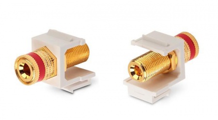 Вставка KJ1-BP/RD-HG-WH формата Keystone Jack с коннектором Binding Post (красн.) Hex. type gold plated ROHS бел. Hyperline 248123 1202008