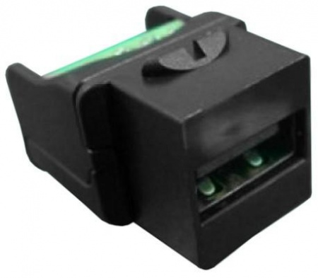 Вставка KJ1-USB-A2-SCRW-BK формата Keystone Jack USB 2.0 (Type A) под винт ROHS черн. Hyperline 251289 1201316