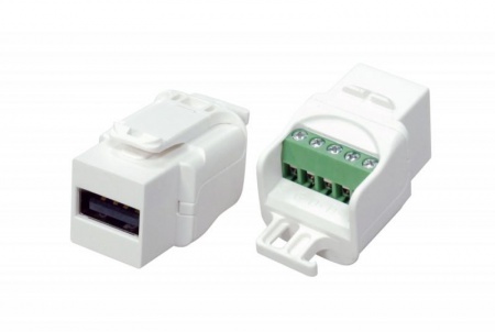 Вставка KJ1-USB-A2-SCRW-WH формата Keystone Jack USB 2.0 (Type A) под винт ROHS бел. Hyperline 251290 1201280