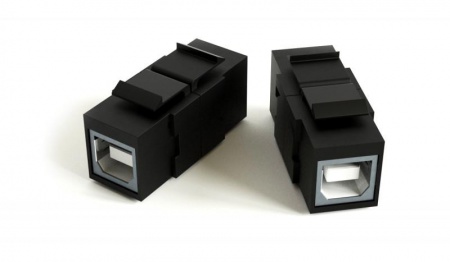 Вставка KJ1-USB-B2-BK формата Keystone Jack с прох. адапт. USB 2.0 (Type B) ROHS черн. Hyperline 251217 1201333