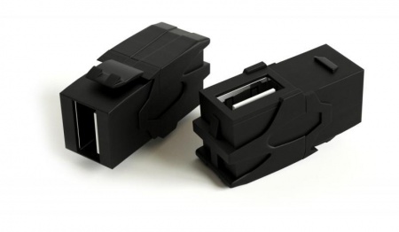 Вставка KJ1-USB-VA2-BK формата Keystone Jack с прох. адапт. USB 2.0 (Type A) 90 градусов ROHS черн. Hyperline 251218 1201587