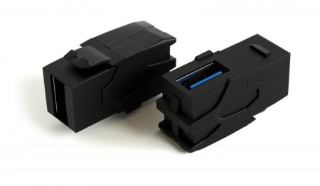 Вставка KJ1-USB-VA3-BK формата Keystone Jack с прох. адапт. USB 3.0 (Type A) 90 градусов ROHS черн. Hyperline 251219 1201588