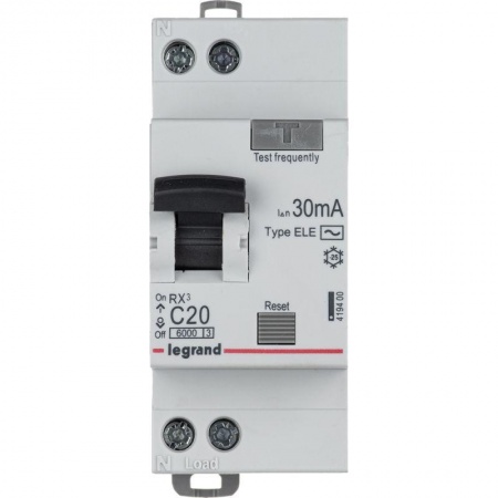 Выключатель автоматический дифференциального тока 1п (1P+N) C 20А 30мА тип AC 6кА RX3 Leg 419400 1199855