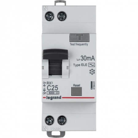 Выключатель автоматический дифференциального тока 1п (1P+N) C 25А 30мА тип AC 6кА RX3 Leg 419401 1199856