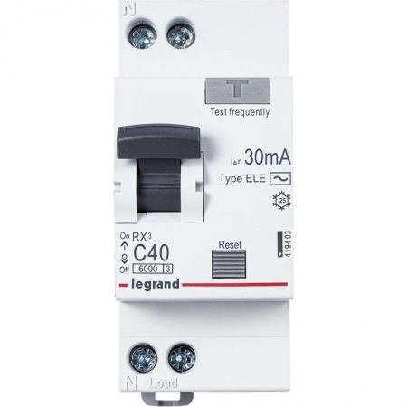 Выключатель автоматический дифференциального тока 1п (1P+N) C 40А 30мА тип AC 6кА RX3 Leg 419403 1199858