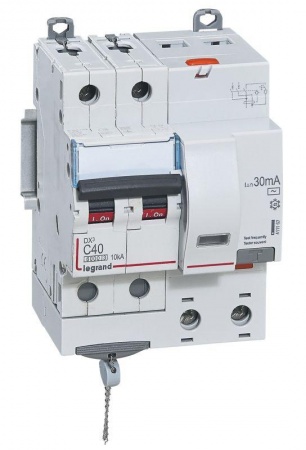 Выключатель автоматический дифференциального тока 2п C 40А 30мА тип AC 6кА DX3 4мод. Leg 411162 1016378