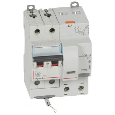 Выключатель автоматический дифференциального тока 2п C 50А 300мА тип AC 6кА DX3 4мод. Leg 411177 1016385