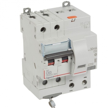 Выключатель автоматический дифференциального тока 2п C 63А 30мА тип AC 6кА DX3 4мод. Leg 411164 1009935