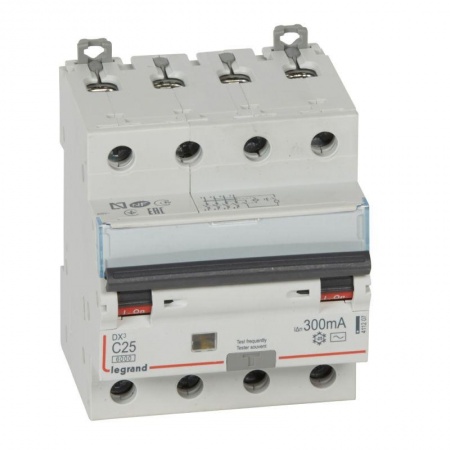 Выключатель автоматический дифференциального тока 4п C 25А 300мА тип AC 6кА DX3 4мод. Leg 411207 1009929