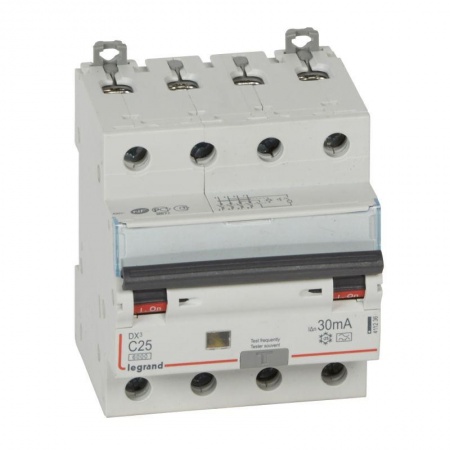 Выключатель автоматический дифференциального тока 4п C 25А 30мА тип A 6кА DX3 Leg 411236 1016428