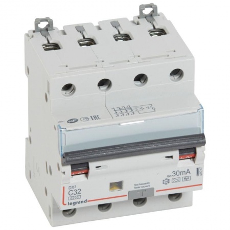 Выключатель автоматический дифференциального тока 4п C 32А 30мА тип A 6кА DX3 Hpi Leg 411247 1016438