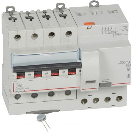 Выключатель автоматический дифференциального тока 4п C 50А 300мА тип AC 6кА DX3 7мод. Leg 411210 1016389
