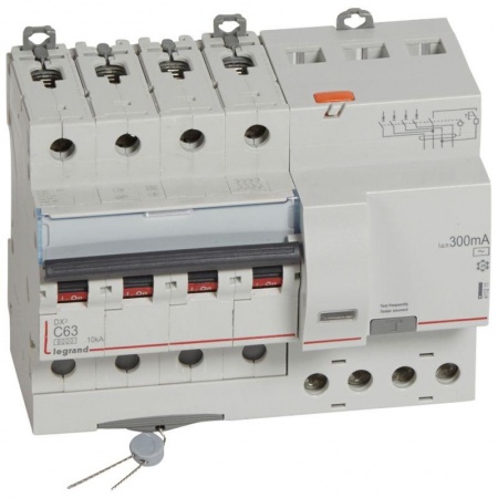 Выключатель автоматический дифференциального тока 4п C 63А 300мА тип AC 6кА DX3 7мод. Leg 411211 1009931