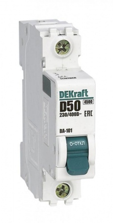Выключатель автоматический модульный 1п D 50А 4.5кА ВА-101 DeKraft 11107DEK 1113067