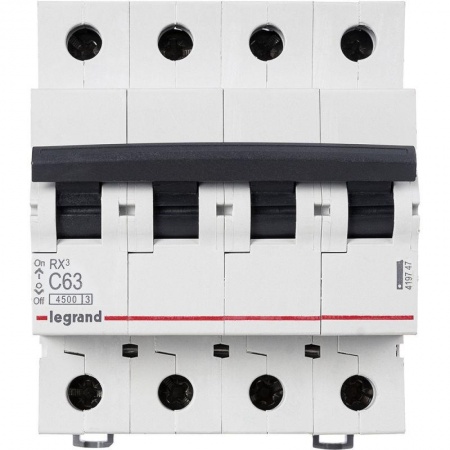 Выключатель автоматический модульный 4п C 63А 4.5кА RX3 Leg 419747 1199903