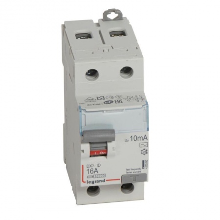 Выключатель дифференциального тока (УЗО) 2п 16А 10мА тип AC DX3 Leg 411500 1009902