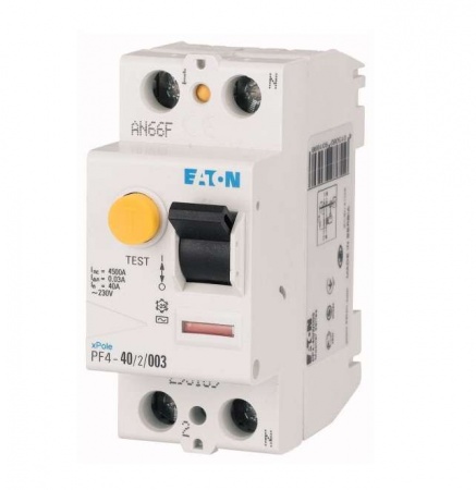 Выключатель дифференциального тока (УЗО) 2п 25А 30мА тип AC 4.5кА PF4 2мод. EATON 293167 266907