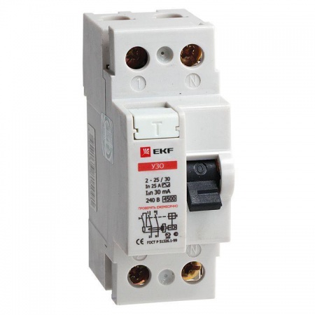 Выключатель дифференциального тока (УЗО) 2п 32А 30мА тип AC (электромех.) EKF elcb-2-32-30-em 50633