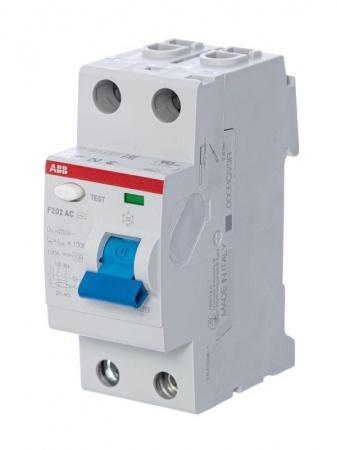 Выключатель дифференциального тока (УЗО) 2п 40А 30мА тип AC F202 ABB 2CSF202001R1400 25424