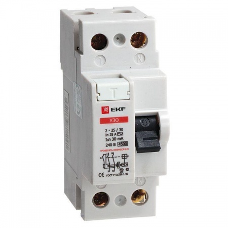 Выключатель дифференциального тока (УЗО) 2п 63А 30мА тип AC (электромех.) EKF elcb-2-63-30-em 50639