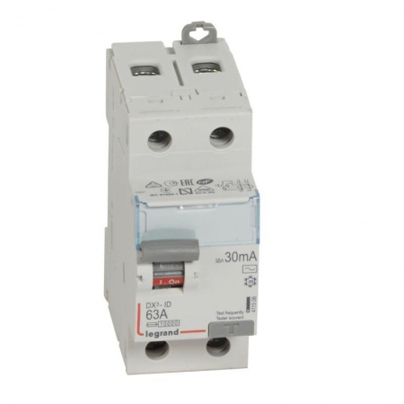 Выключатель дифференциального тока (УЗО) 2п 63А 30мА тип AC DX3 Leg 411506 1009905