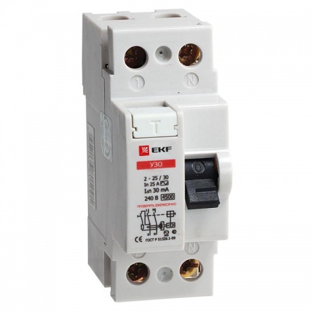 Выключатель дифференциального тока (УЗО) 2п 80А 30мА тип AC (электромех.) EKF elcb-2-80-30-em 91042