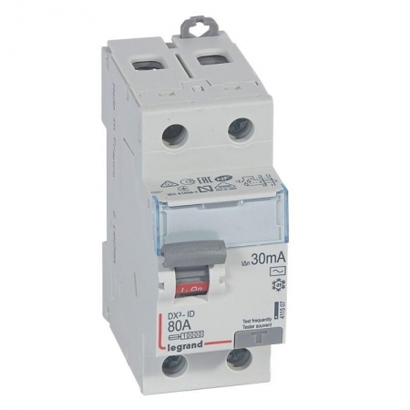 Выключатель дифференциального тока (УЗО) 2п 80А 30мА тип AC DX3 Leg 411507 1015618