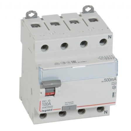 Выключатель дифференциального тока (УЗО) 4п 100А 500мА тип A DX3 N справа Leg 411793 1015671