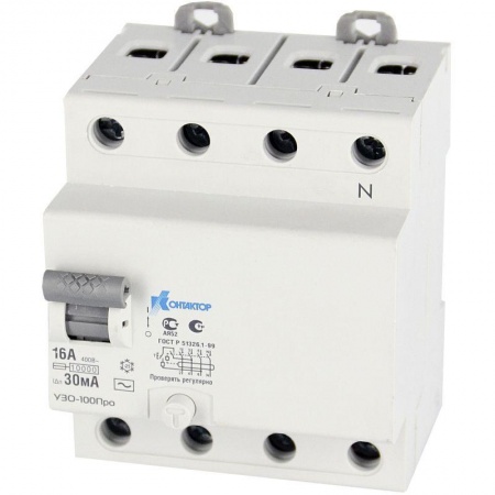 Выключатель дифференциального тока (УЗО) 4п 63А 100мА тип AC УЗО-100 КОНТАКТОР 7000565 293313