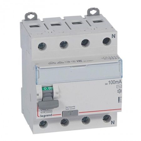 Выключатель дифференциального тока (УЗО) 4п 80А 100мА тип AC DX3 N справа Leg 411715 1015643