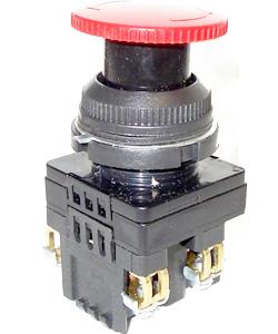 Выключатель кнопочный КЕ-141 У2 исп.2 1з+1р гриб с фиксацией IP54 10А 660В красн. Электротехник ET502409 495040