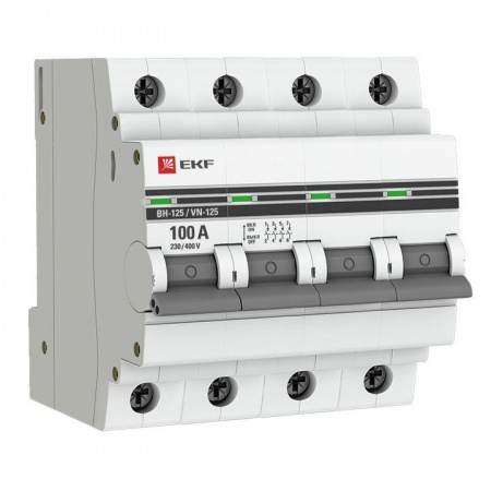 Выключатель нагрузки 4п 100А ВН-125 PROxima EKF SL125-4-100-pro 326069