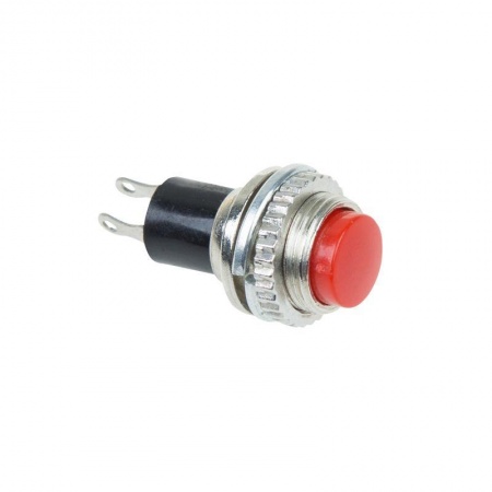 Выключатель-кнопка металл 220В 2А (2с) (ON)-OFF d10.2 красн. Mini (RWD-213) Rexant 36-3331 499677