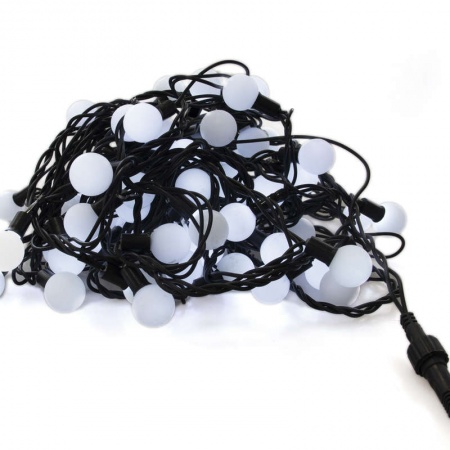 Гирлянда "Матовые шарики" OLDBL100-W-E 100LED 12м шарики бел. SHlights 4690601004307 477523