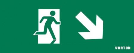 Знак "фигура/стрелка вправо вниз" для аварийного светильника IP20 VARTON V1-R0-70354-21A01-2011 461570