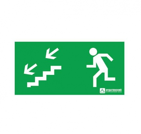 Знак эвакуационный "Эвакуационный выход по лестнице налево вниз" (330х120) Ардатов 1010120330 495217