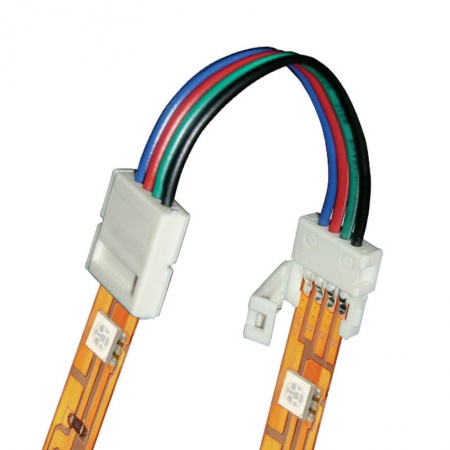Коннектор (провод) UCX-SS4/B20-RGB WHITE 020 POLYBAG для соединения светодиодных лент 5050 RGB между собой 4 контакта IP20 бел. (уп.20шт) Uniel 06613 484744