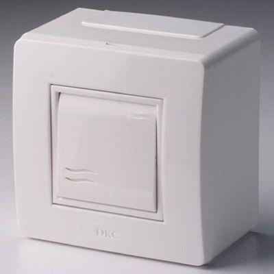 Коробка с выключателем 1-кл. 2мод. ОП BRAVA 16А IP20 PDD-N60  бел. ДКС 10002 155003